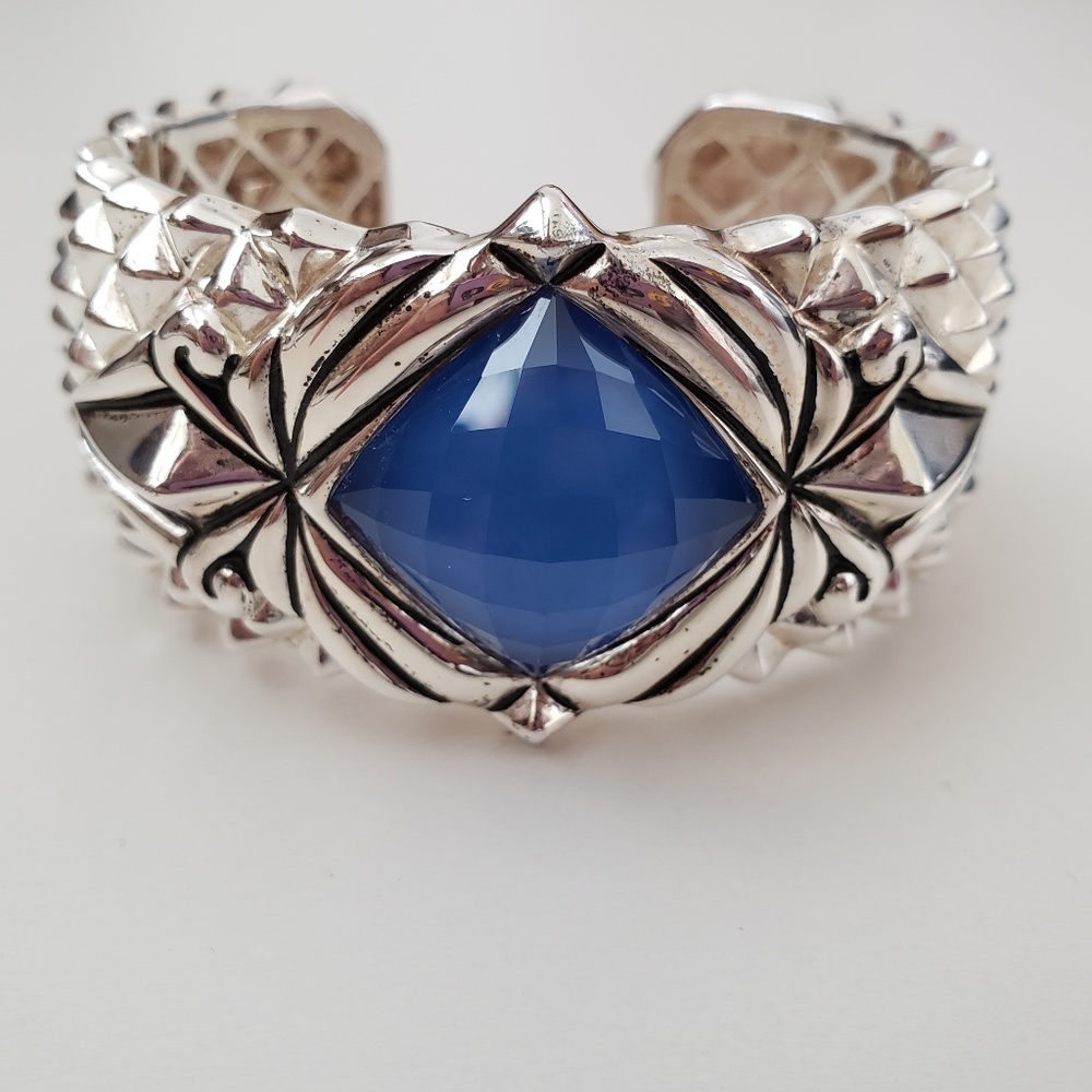 Stephen Webster Sterling Silver Superstud Blue Agate Doublet Cuff Bracel…